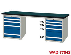 供應銷售雙柜WAD 77041N天鋼工作桌——昆山天金岡電子專業辦公產品解決方案